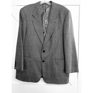Brandini Le‎ Collezioni Grey Herringbone Silk Wool Blend Suit Jacket Blazer 43R